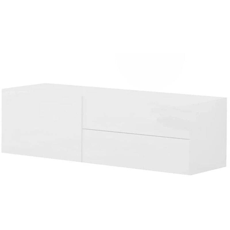 

Mueble para TV Made in Italy, mueble para TV con 1 puerta y 2 cajones, 110x40h35 cm, color blanco brillante - Dmora