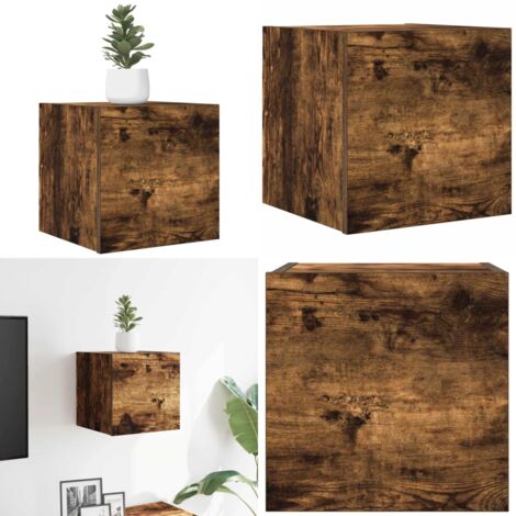 Mueble para TV de pared color roble ahumado 30,5x30x30 cm - Mueble de pared - Mueble de TV colgante