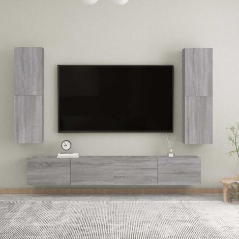 Mueble para TV de pared gris  30,5x30x110 cm