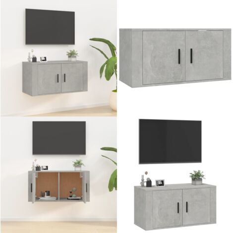 Mueble para TV de pared gris hormigón 80x34,5x40 cm - Mueble de pared - Mueble de TV gris hormigón