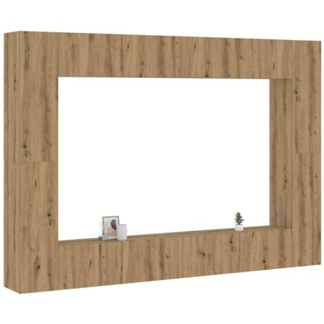 Mueble para TV de pared madera contrachapada artesanal 8 piezas vidaXL