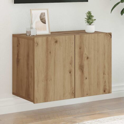 Mueble para TV de pared roble artesanal 60x30x41 cm