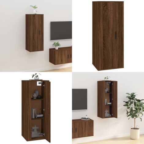 Mueble para TV de pared roble marrón 40x34,5x100 cm - Mueble de pared - Mueble de TV de madera