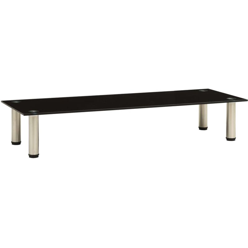 

Mueble para TV de vidrio templado negro 100x35x17 cm