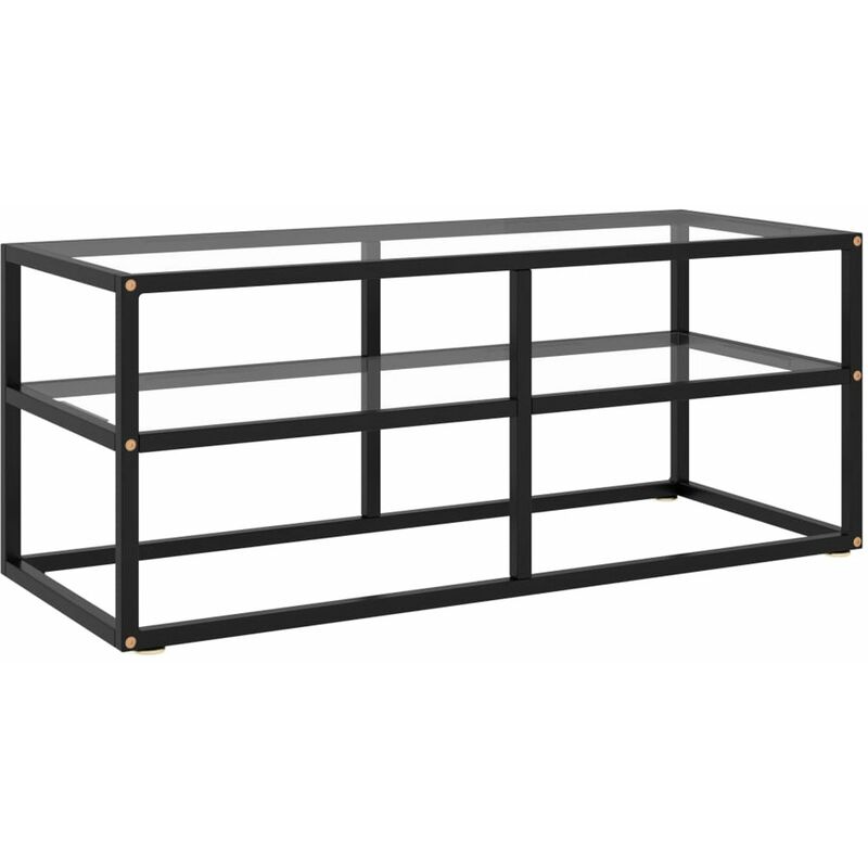 

Happyshopping - Mueble para TV de vidrio templado negro 100x40x40 cm