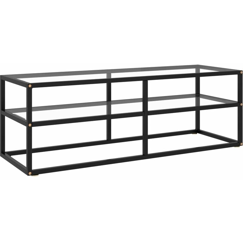 

Mueble para TV de vidrio templado negro 120x40x40 cm