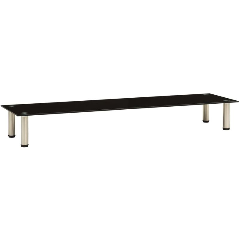

Mueble para TV de vidrio templado negro 140x35x17 cm