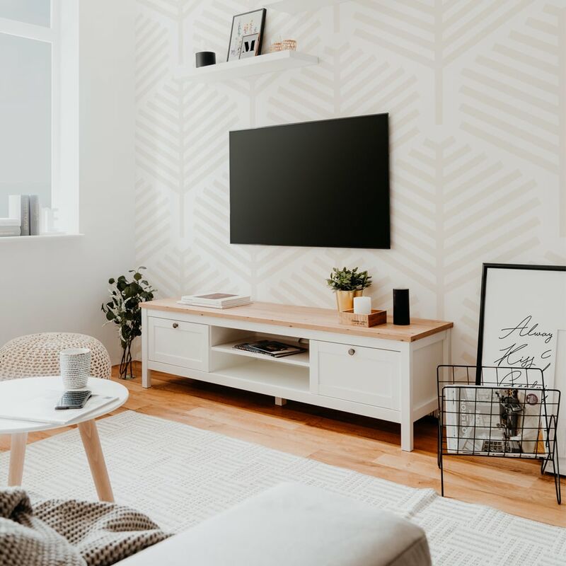 

Mueble para TV deroble blanco rústico 160cm Kapis