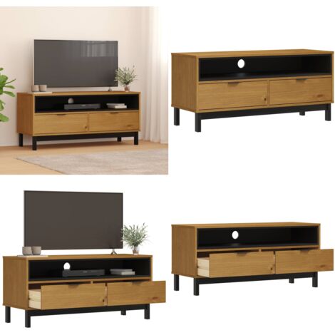 Mueble para TV FLAM madera maciza de pino 110x40x50 cm - Madera maciza - Mueble de pino