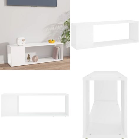 Mueble para TV madera contrachapada blanco 100x24x32 cm - Mueble de madera - Mueble decorativo