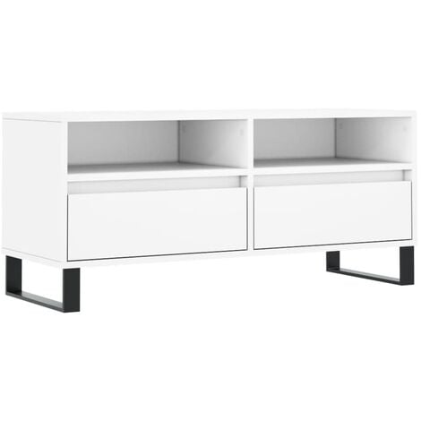 JINLEFU para TV madera contrachapada blanco 100x34,5x44,5 cm vidaXL