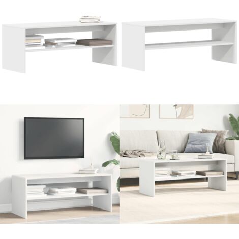 Mueble para TV madera contrachapada blanco 100x40x40 cm - Madera contrachapada - Almacenamiento