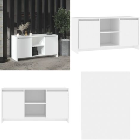 Mueble para TV madera contrachapada blanco 102x37,5x52,5 cm - Mueble blanco - Madera contrachapada