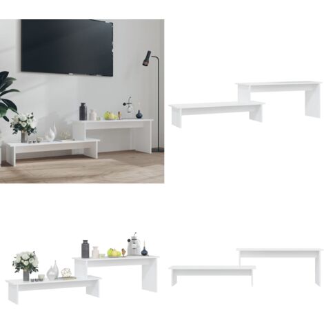 Mueble para TV madera contrachapada blanco 180x30x43 cm - Mueble industrial - Estante para TV
