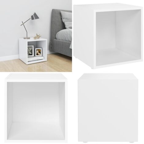 Mueble para TV madera contrachapada blanco 37x35x37 cm - Mueble de sala - Mueble de madera contrachapada