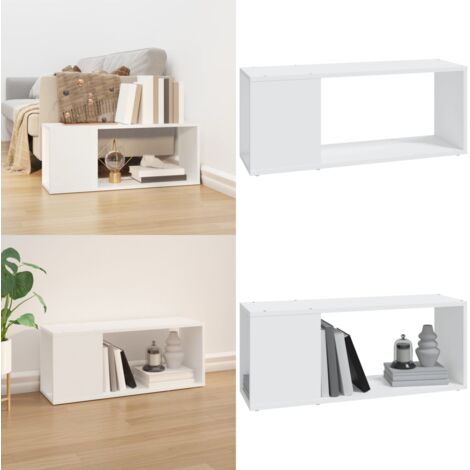 Mueble para TV madera contrachapada blanco 80x24x32 cm - Mueble de madera - Mueble de TV blanco