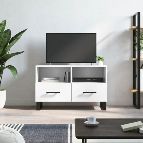 Mueble para TV madera contrachapada blanco 80x36x50 cm vidaXL
