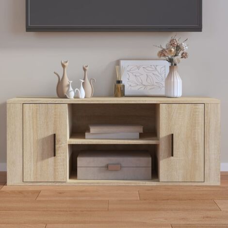 Mueble para TV madera contrachapada color roble 100x35x40 cm vidaXL