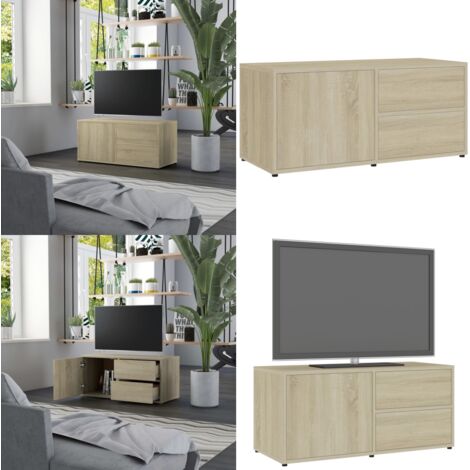 Mueble para TV madera contrachapada color roble 80x34x36 cm - Mueble de madera - Mueble de roble