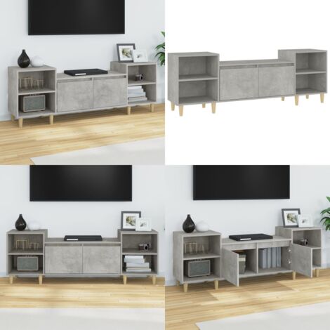 Mueble para TV madera contrachapada gris hormigón 160x35x55 cm - Madera contrachapada - Mueble de TV gris hormigón