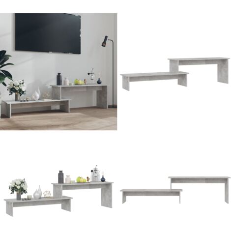 Mueble para TV madera contrachapada gris hormigón 180x30x43 cm - Mueble industrial - Estante para TV