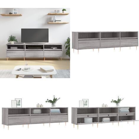 Mueble para TV madera contrachapada gris Sonoma 150x30x44,5 cm - Madera contrachapada - Almacenamiento