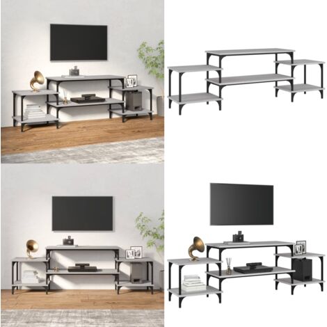 Mueble para TV madera contrachapada gris Sonoma 157x35x52 cm - Madera contrachapada - Soporte para TV