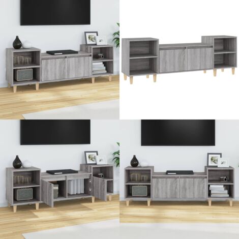 Mueble para TV madera contrachapada gris Sonoma 160x35x55 cm - Madera contrachapada - Almacenamiento