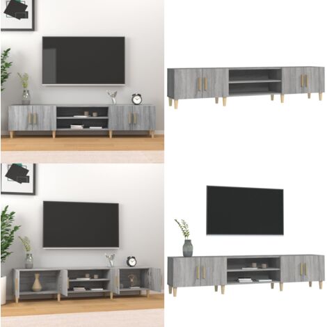 Mueble para TV madera contrachapada gris Sonoma 180x31,5x40 cm - Madera contrachapada - Almacenamiento