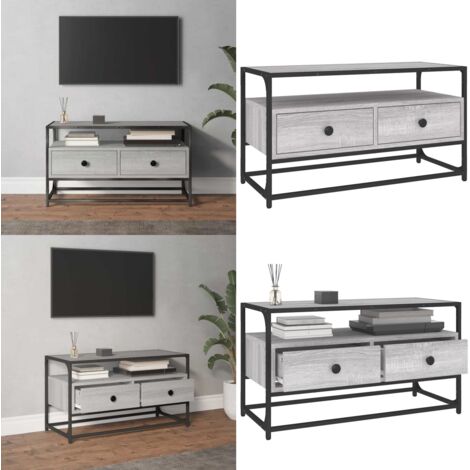 Mueble para TV madera contrachapada gris Sonoma 80x35x45 cm - Madera contrachapada - Soporte para TV