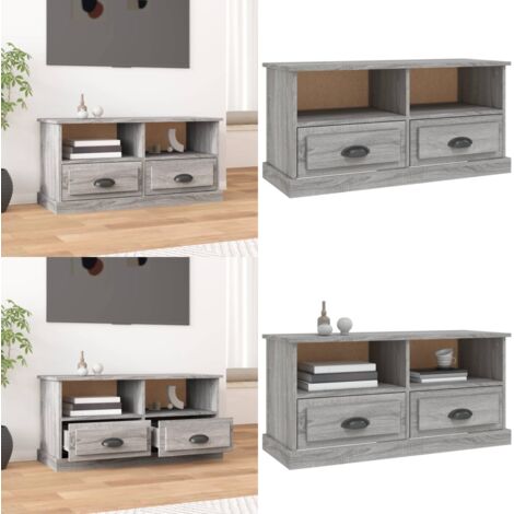 Mueble para TV madera contrachapada gris Sonoma 93x35,5x45 cm - Madera contrachapada - Soporte para TV