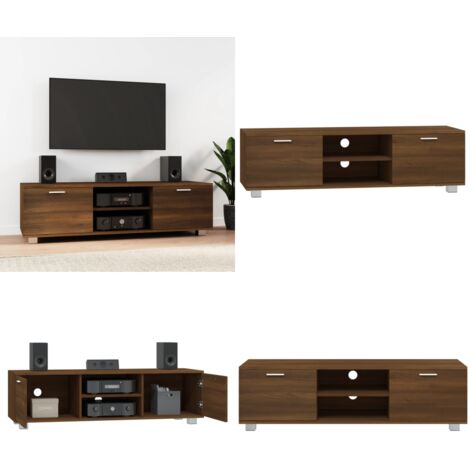 Mueble para TV madera contrachapada marrón roble 140x40,5x35 cm - Mueble de madera - Soporte para TV
