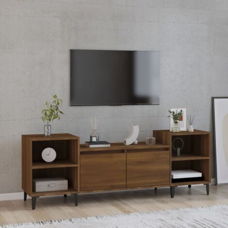 Mueble para TV madera contrachapada marrón roble 160x35x55 cm vidaXL