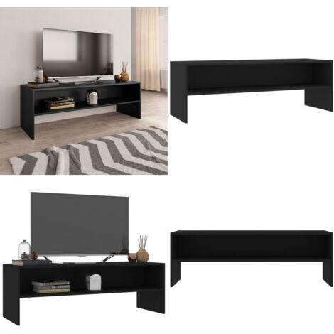 Mueble para TV madera contrachapada negro 120x40x40 cm - Mueble de TV - Madera contrachapada