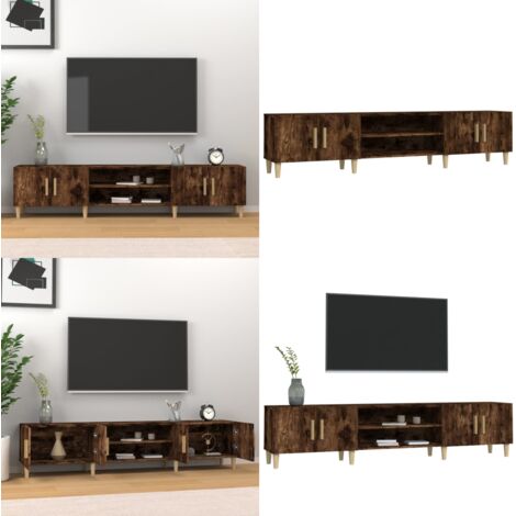 Mueble para TV madera contrachapada roble ahumado 180x31,5x40cm - Madera contrachapada - Roble ahumado