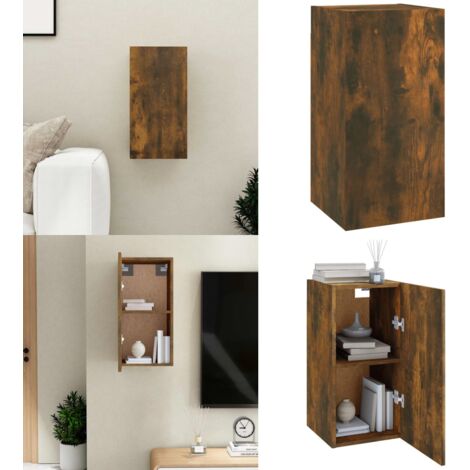 Mueble para TV madera contrachapada roble ahumado 30,5x30x60 cm - Mueble de madera - Mueble colgante
