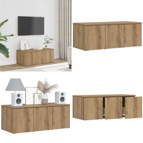 Mueble para TV madera contrachapada roble artisan 80x34x30 cm - Madera contrachapada - Armario de TV