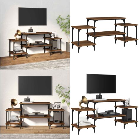 Mueble para TV madera contrachapada roble marrón 117x35x52 cm - Madera contrachapada - Mueble de TV
