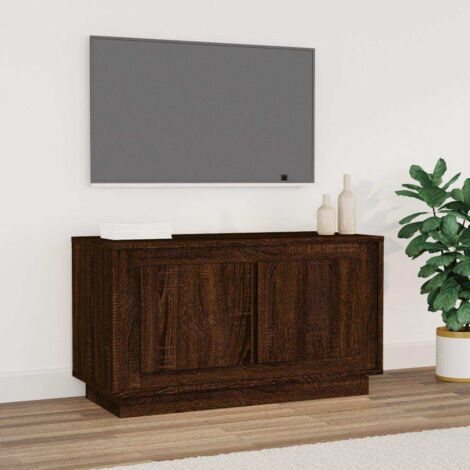 Mueble para TV madera contrachapada roble marrón 80x35x45 cm