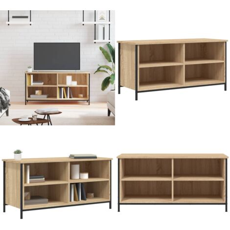 Mueble para TV madera contrachapada roble Sonoma 100x40x50 cm - Madera contrachapada - Mueble de TV