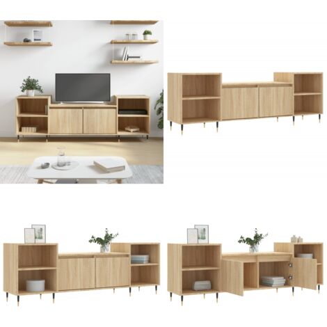 Mueble para TV madera contrachapada roble Sonoma 160x35x55 cm - Madera contrachapada - Armario para TV