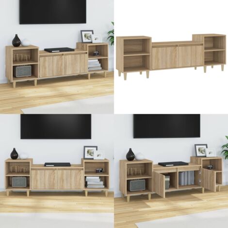 Mueble para TV madera contrachapada roble Sonoma 160x35x55 cm - Madera contrachapada - Mueble de TV