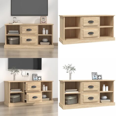 Mueble para TV madera contrachapada roble Sonoma 99,5x35,5x48cm - Madera contrachapada - Mueble de TV