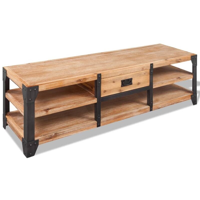 

Mueble para TV madera de acacia maciza 140x40x45 cm - Marrón