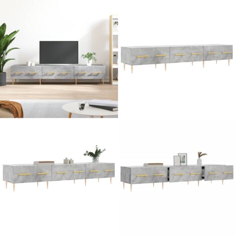 Mueble para TV madera de ingeniería gris hormigón 150x36x30 cm - Madera contrachapada - Mueble de TV gris hormigón