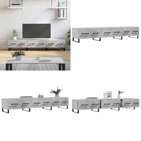 Mueble para TV madera de ingeniería gris hormigón 150x36x30 cm - Madera contrachapada - Mueble de TV gris hormigón