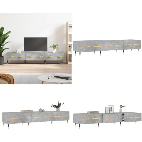 Mueble para TV madera de ingeniería gris hormigón 150x36x30 cm - Madera contrachapada - Mueble de TV gris hormigón