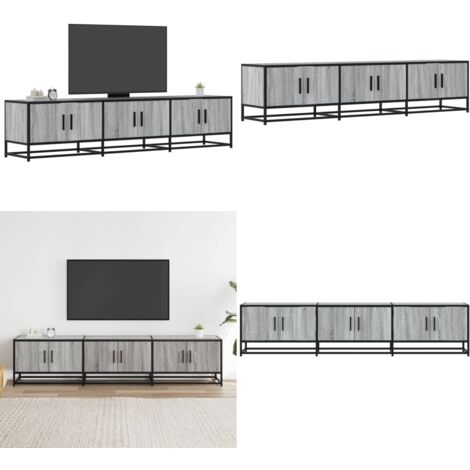 Mueble para TV madera de ingeniería gris Sonoma 180x35x41 cm - Madera de ingeniería - Mueble de TV gris Sonoma