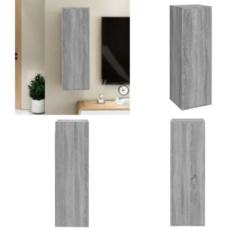 Mueble para TV madera de ingeniería gris Sonoma 30,5x30x90 cm - Mueble colgante - Madera contrachapada