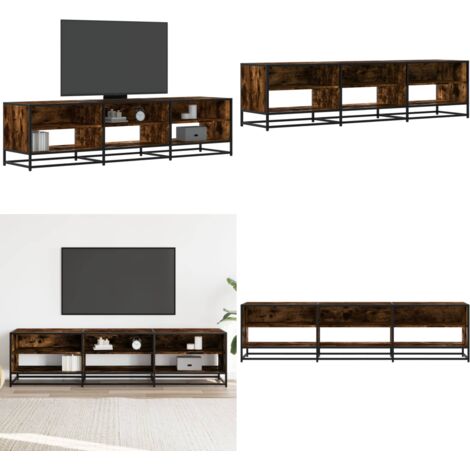 Mueble para TV madera de ingeniería roble ahumado 180x40x46 cm - Madera de ingeniería - Mueble de TV con estantes